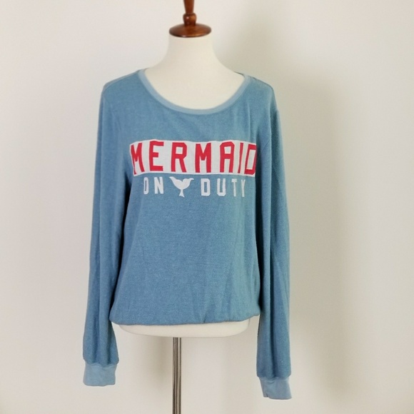 Wildfox Sweaters - Wildfox NWOT “Mermaid on Duty" blue sweater